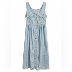 Light Blue Denim Button-Down Dress